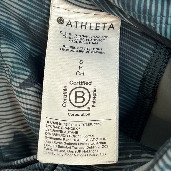 Athleta Rainier Leggings Women's Size Small Floral Blue Green - Picture 5 of 13